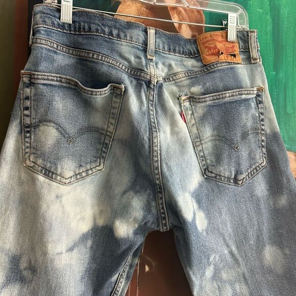 Levi's Distressed Upcycled Straight Blue Jeans 32" X 30" - Picture 14 of 16